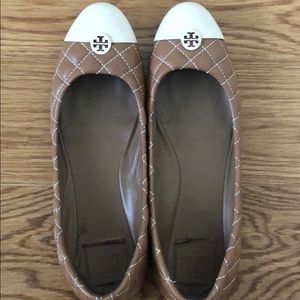 Tory Burch Kaitlin Toecap Leather Ballerina Flat